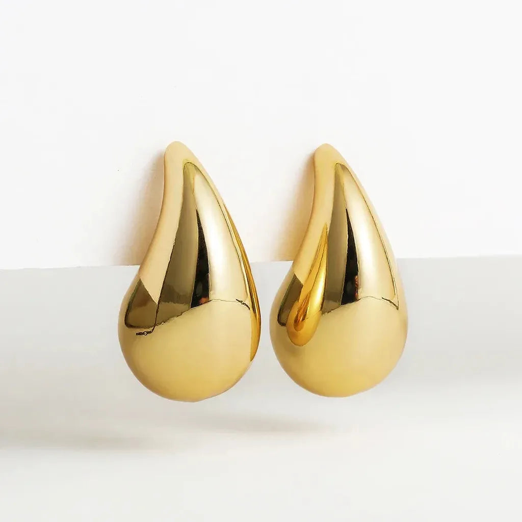 Bold Waterdrop Statement Earrings-ReesJewels-Gold-12mm-ReesJewels