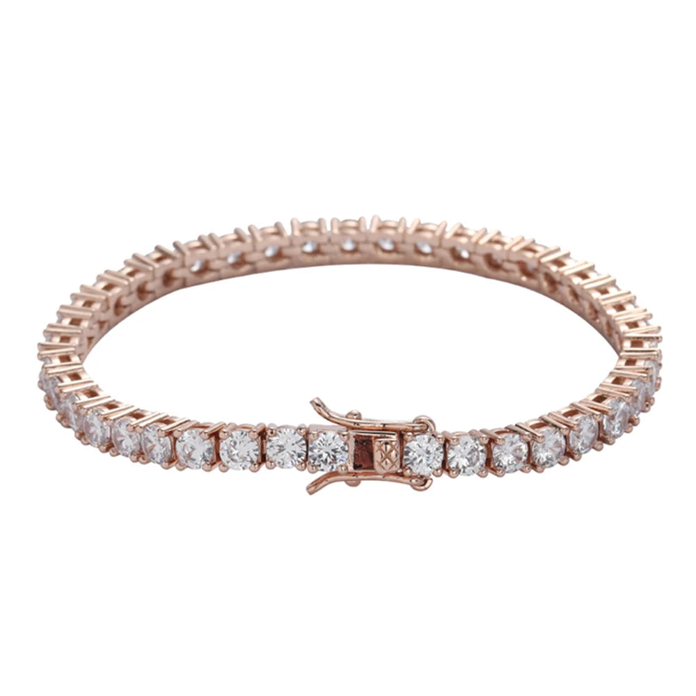 Chic Moissanite Diamond Tennis Bracelet-Rees Jewels-Rose gold-0.15ct 14cm-ReesJewels