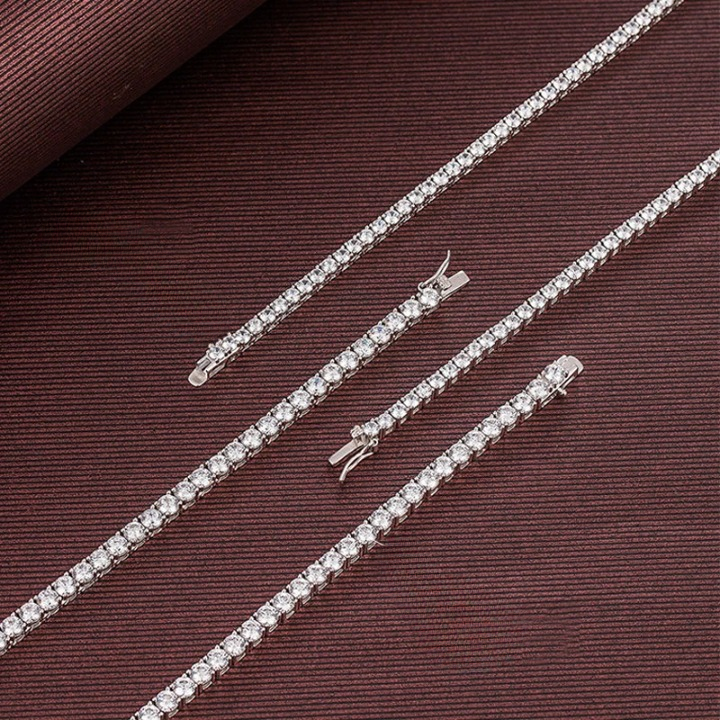 Chic Moissanite Diamond Tennis Necklace-Rees Jewels-ReesJewels