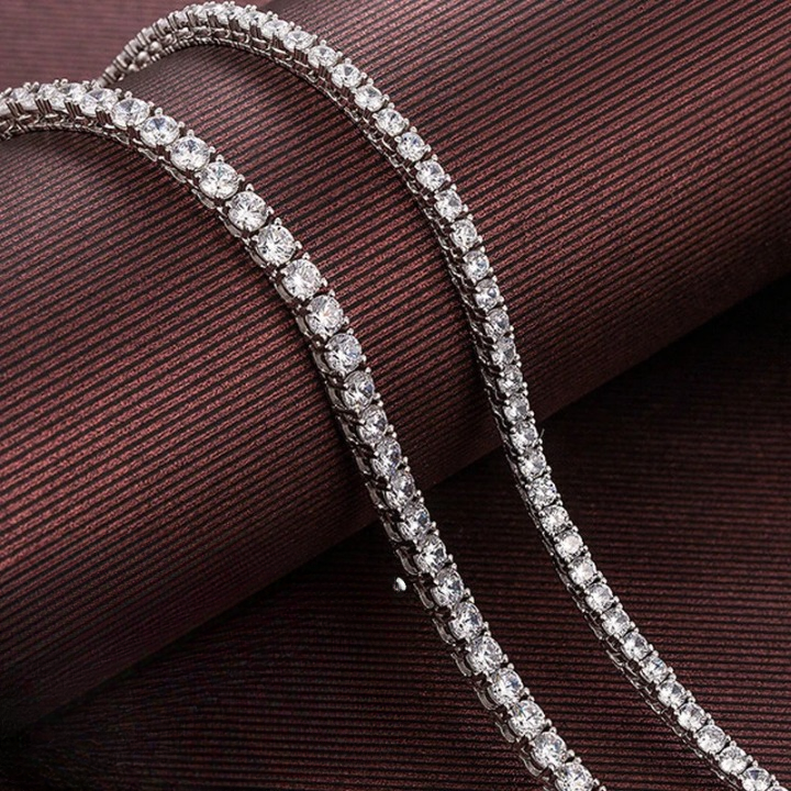 Chic Moissanite Diamond Tennis Necklace-Rees Jewels-ReesJewels