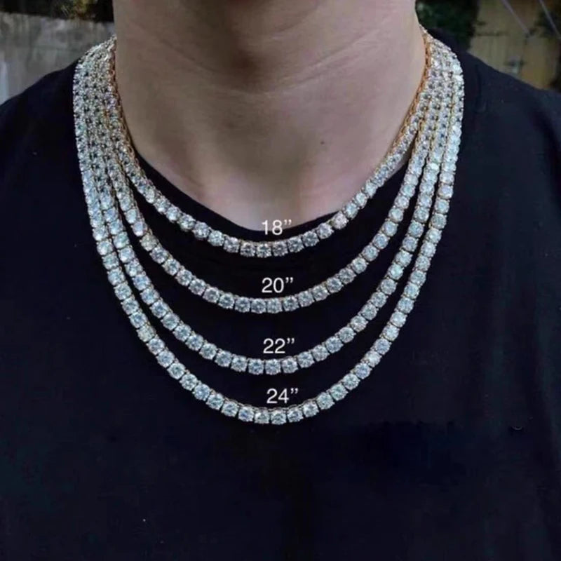 Chic Moissanite Diamond Tennis Necklace-Rees Jewels-ReesJewels