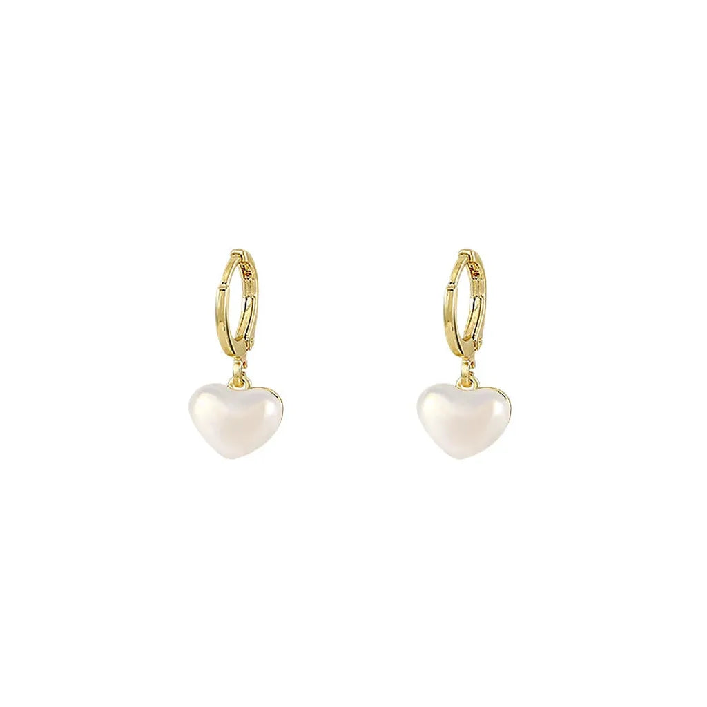 Classic Imitation Pearl Heart Earring-My Store-ReesJewels