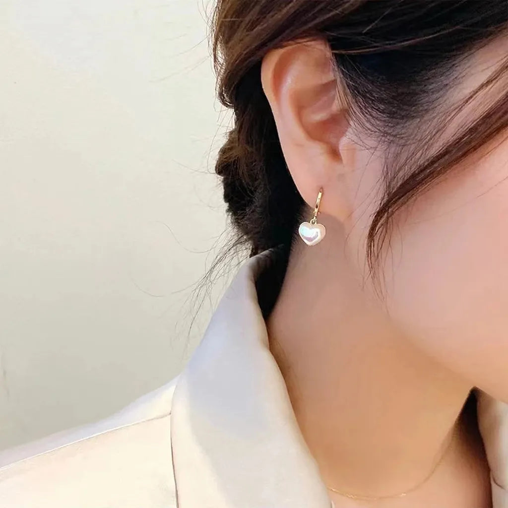 Classic Imitation Pearl Heart Earring-My Store-ReesJewels
