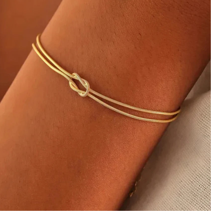 Classic Minimalistic Chain Knotted Bracelet-ReesJewels-ReesJewels
