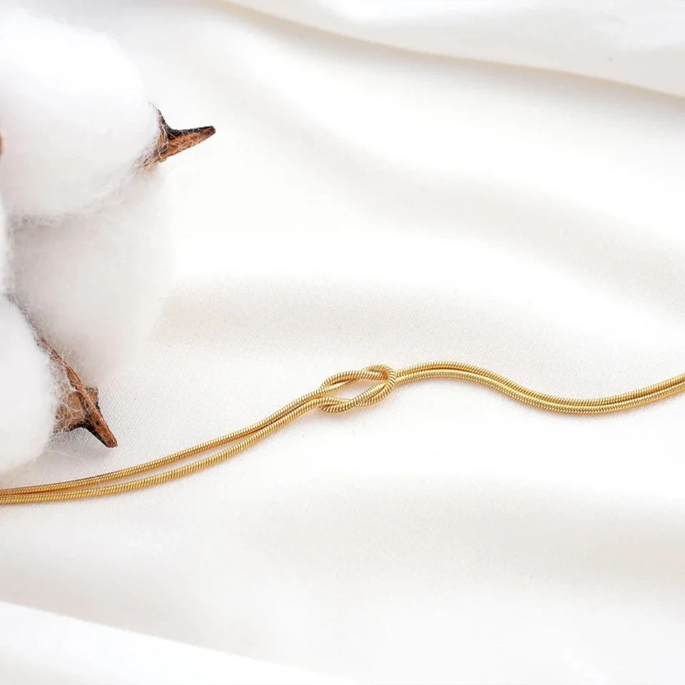 Classic Minimalistic Chain Knotted Bracelet-ReesJewels-ReesJewels