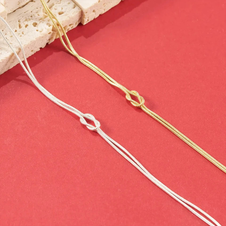 Classic Minimalistic Chain Knotted Bracelet-ReesJewels-ReesJewels
