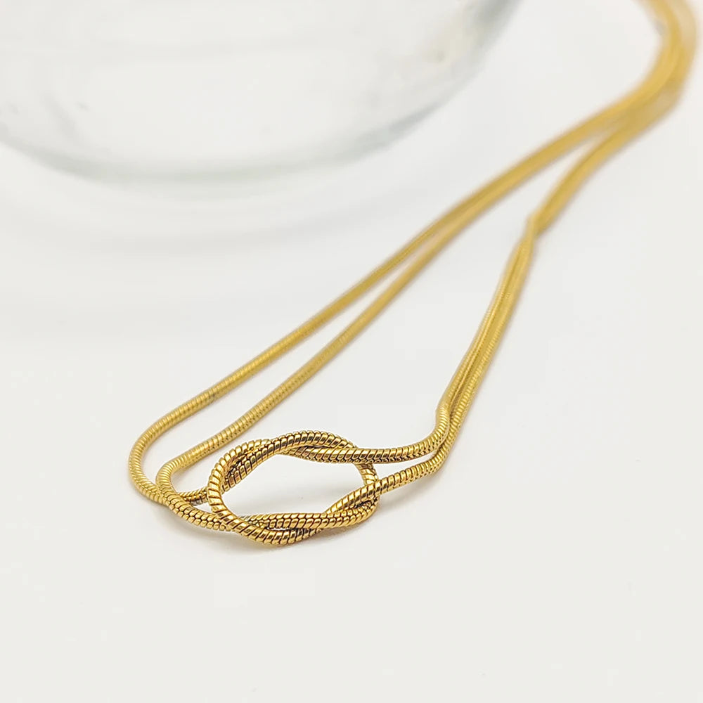 Classic Minimalistic Chain Knotted Necklace-ReesJewels-ReesJewels