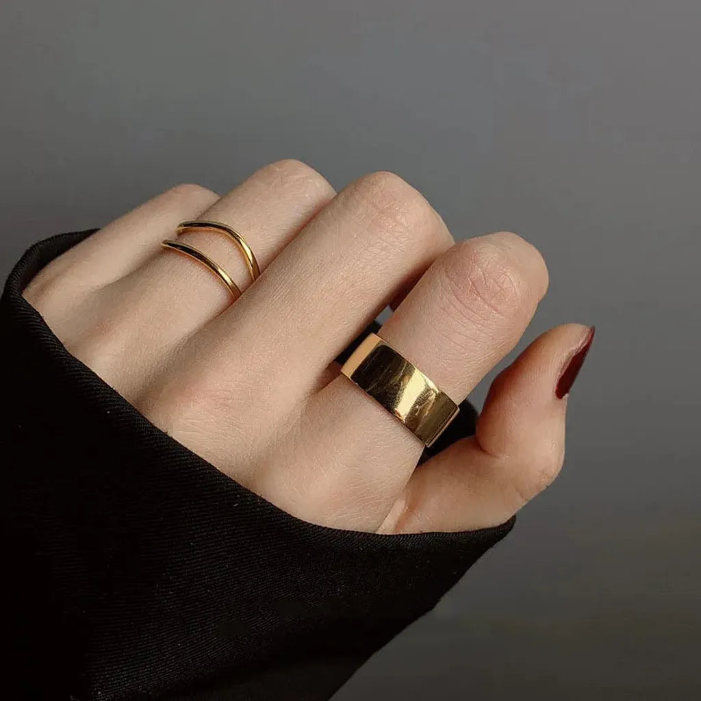Classy Charm Double-Layer Curve Rings-ReesJewels-ReesJewels