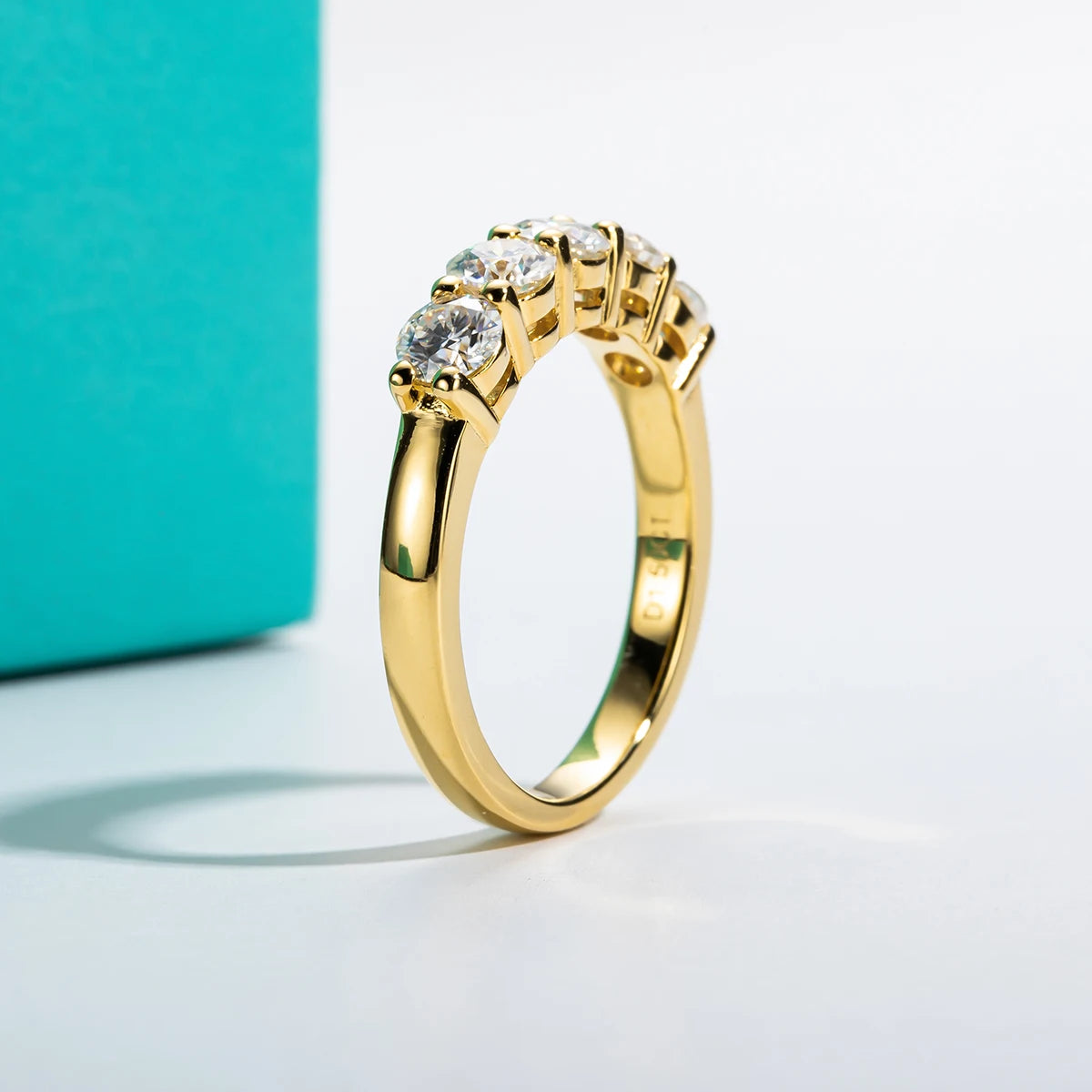 Classy Gold Plated Moissanite Diamond Band Ring-Rees Jewels-ReesJewels