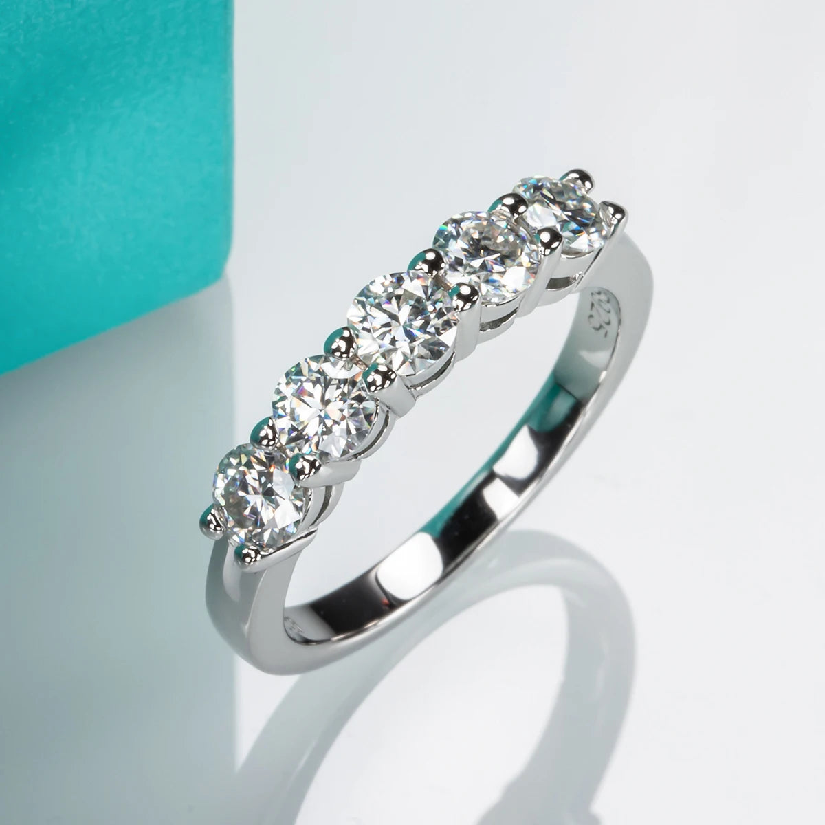 Classy Gold Plated Moissanite Diamond Band Ring-Rees Jewels-ReesJewels