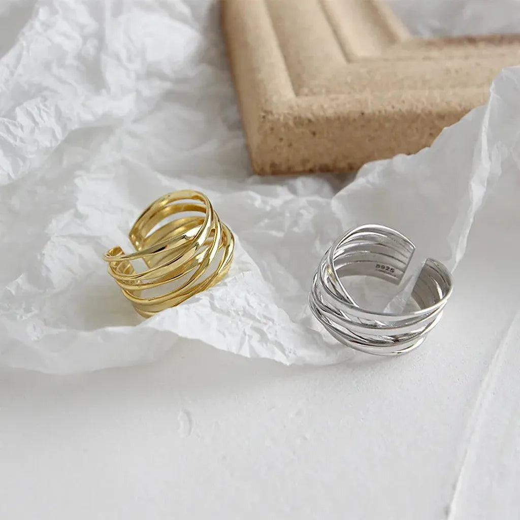Creative Multilayer Winding Geometric Ring-ReesJewels-ReesJewels