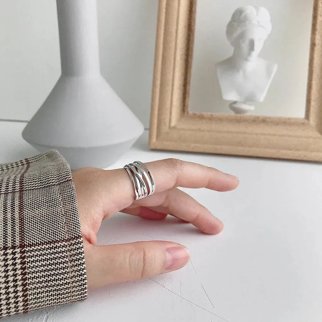 Creative Multilayer Winding Geometric Ring-ReesJewels-ReesJewels
