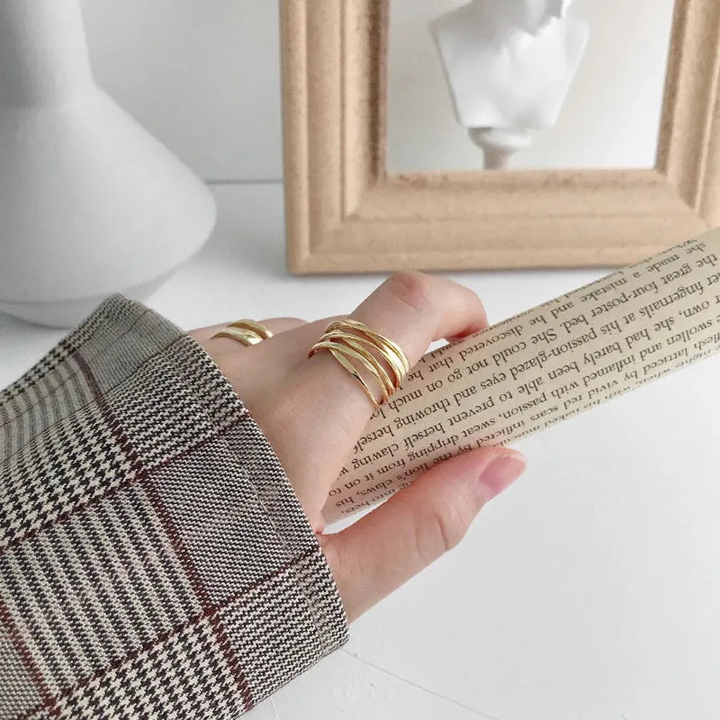 Creative Multilayer Winding Geometric Ring-ReesJewels-ReesJewels