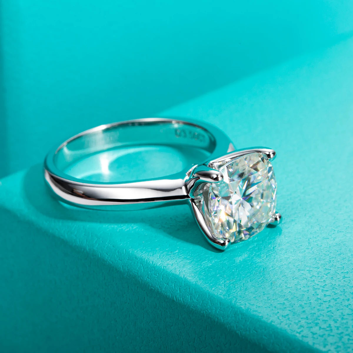 Cushion Cut Moissanite Diamond Solitaire Ring-Rees Jewels-ReesJewels