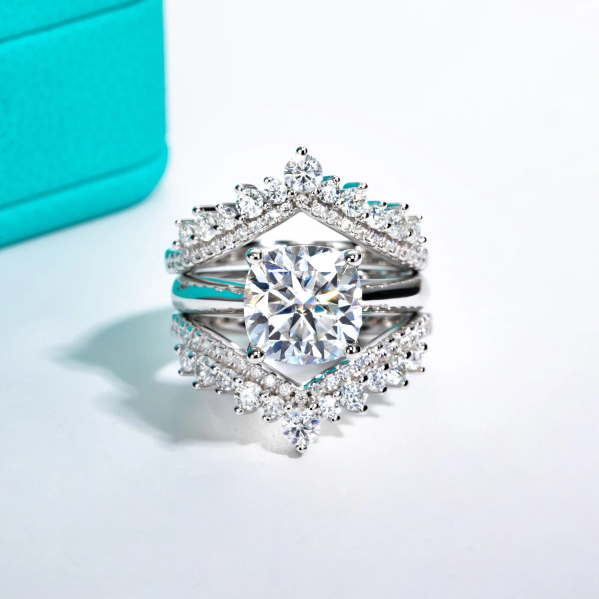 Cushion Cut Moissanite Diamond Solitaire Ring-Rees Jewels-ReesJewels