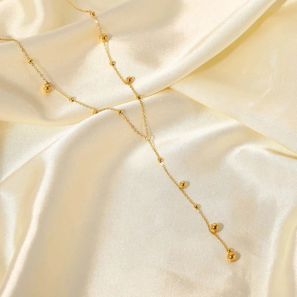 Dainty Y-shaped Beaded Choker Necklace-My Store-ReesJewels