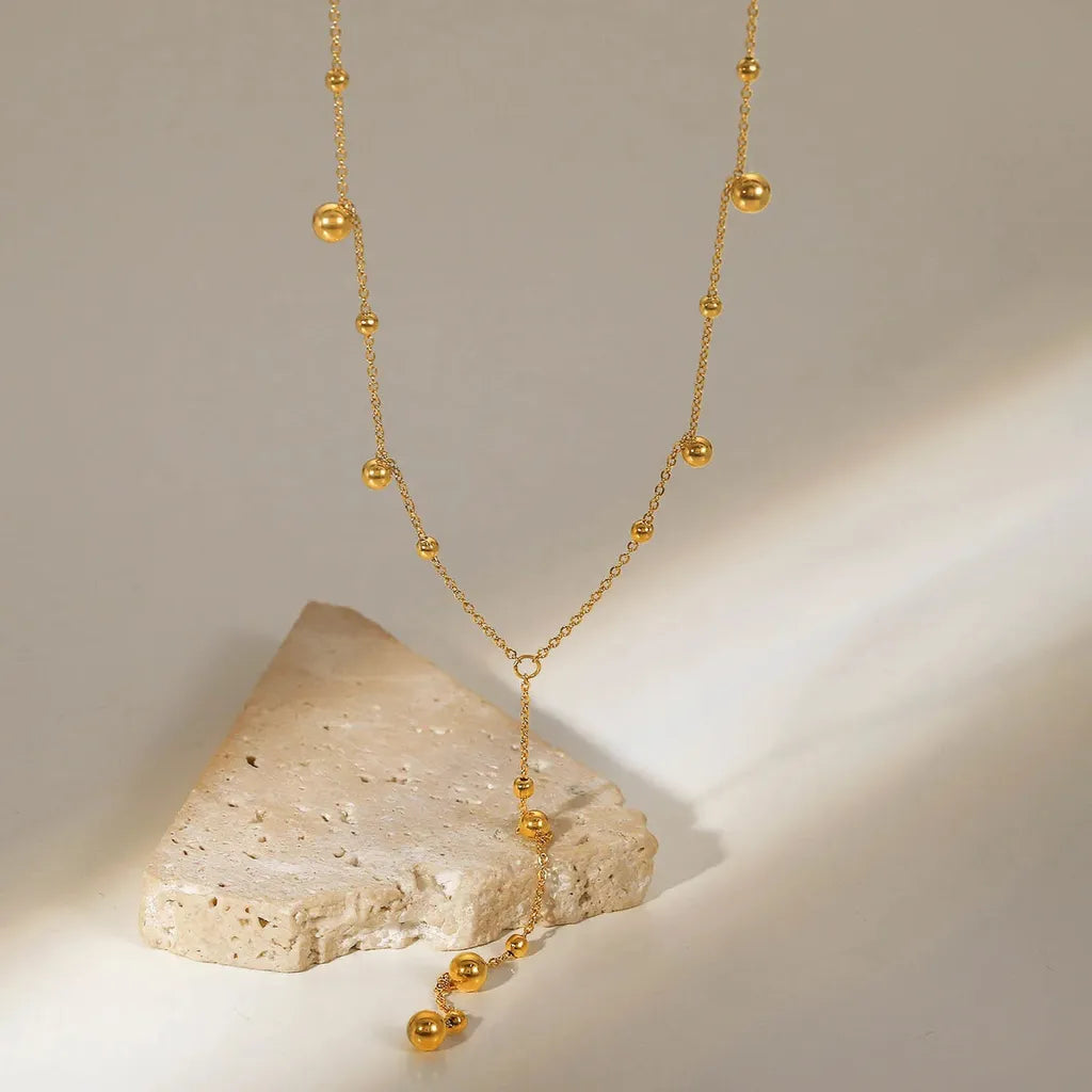 Dainty Y-shaped Beaded Choker Necklace-My Store-ReesJewels