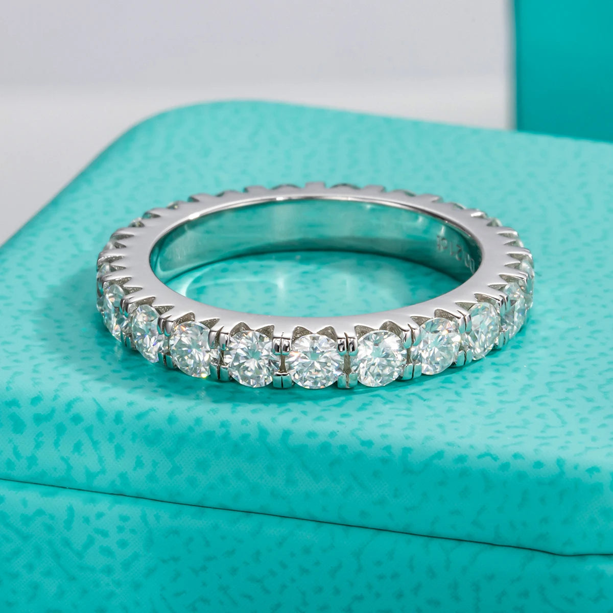 Dazzling Moissanite Diamond Eternity Band Ring-Rees Jewels-ReesJewels