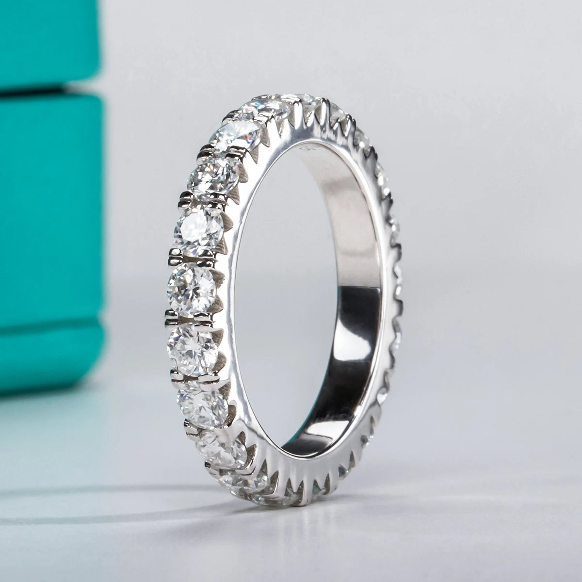 Dazzling Moissanite Diamond Eternity Band Ring-Rees Jewels-ReesJewels