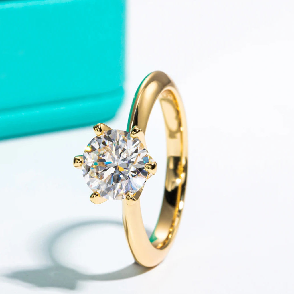 Dazzling Moissanite Diamond Solitaire Ring-Rees Jewels-ReesJewels