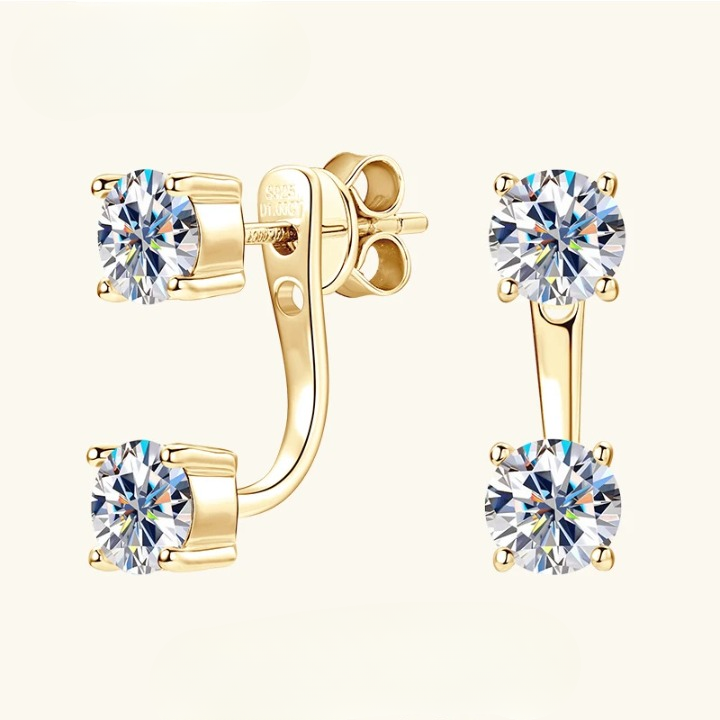 Dazzling Moissanite Diamond Stud Earrings-Rees Jewels-ReesJewels