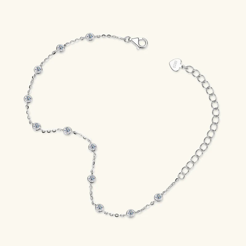 Delicate Bezel Moissanite Diamond Cuff Bracelet-Rees Jewels-ReesJewels