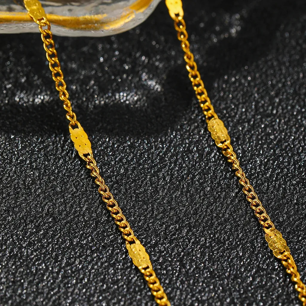 Delicate Minimalistic Sequin Chain Anklet-ReesJewels-ReesJewels