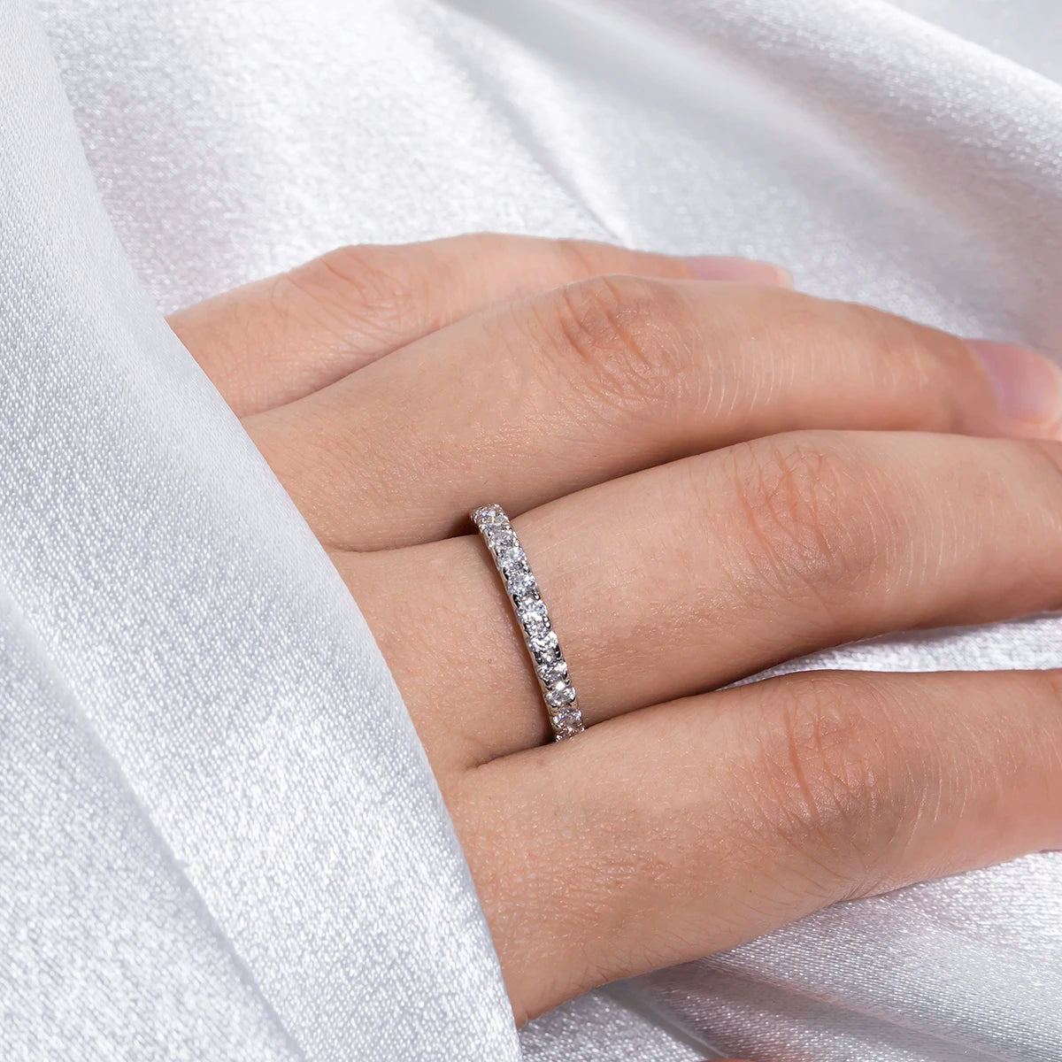 Delicate Moissanite Diamond Band Ring-Rees Jewels-ReesJewels