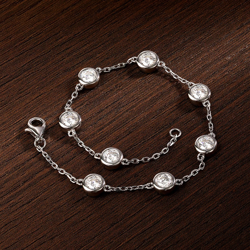 Delicate Moissanite Diamond Bracelet-Rees Jewels-ReesJewels