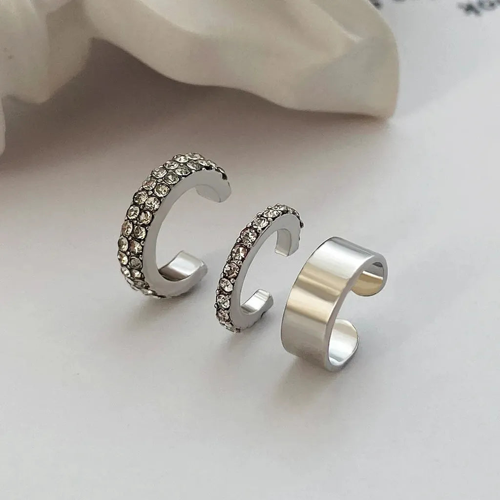 Delicate Zirconia Clip Earring Set-ReesJewels-Silver-ReesJewels