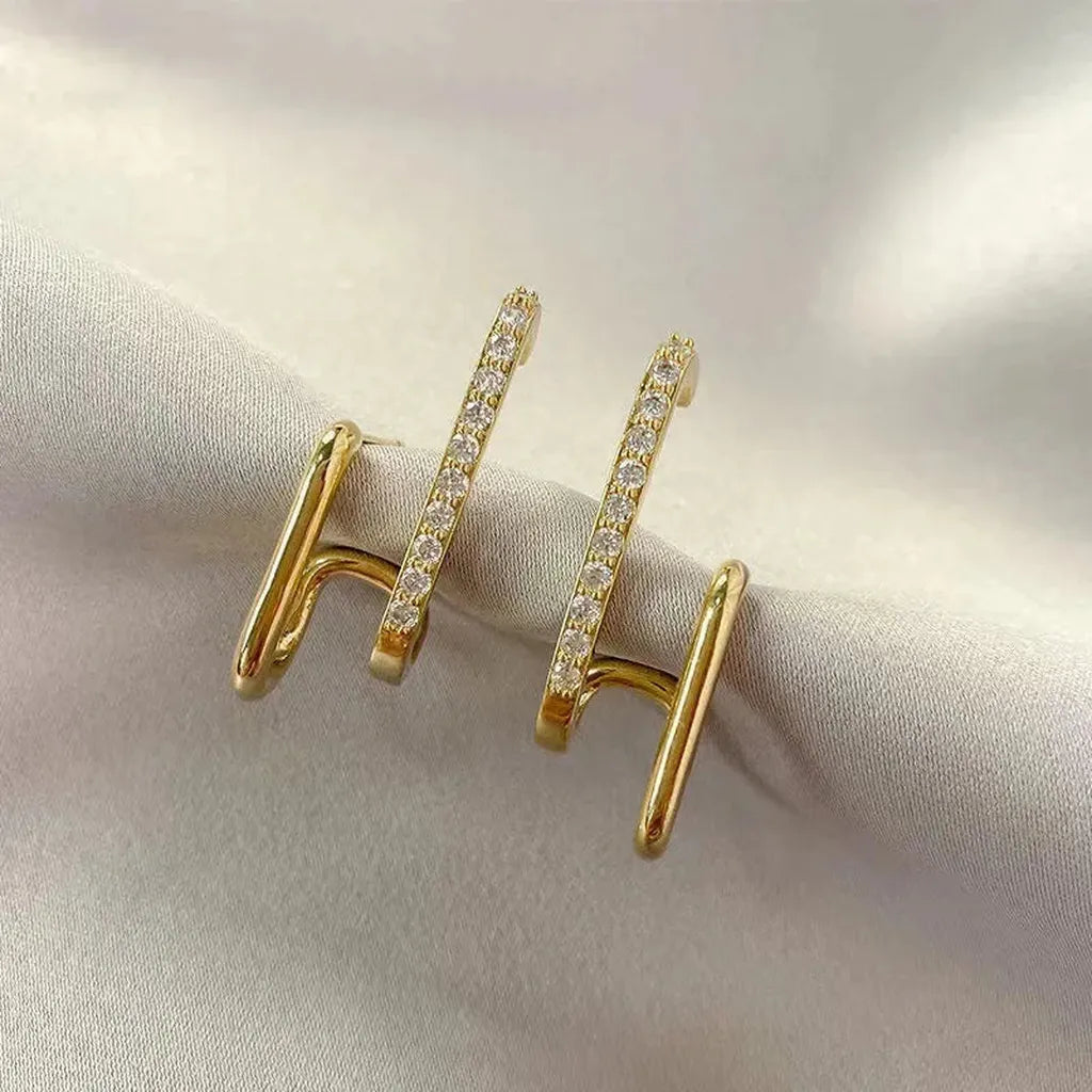 Designer Irregular U-Shaped Earrings-ReesJewels-ReesJewels