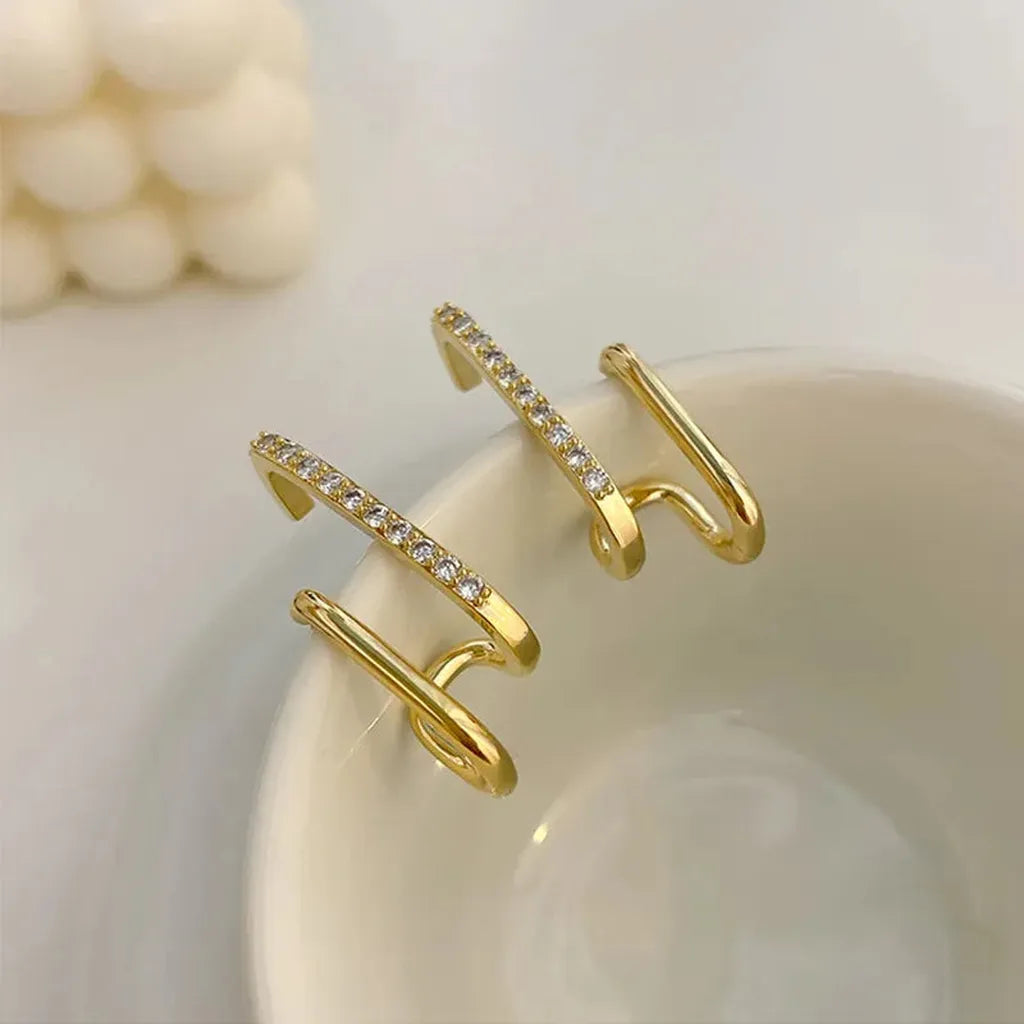 Designer Irregular U-Shaped Earrings-ReesJewels-ReesJewels