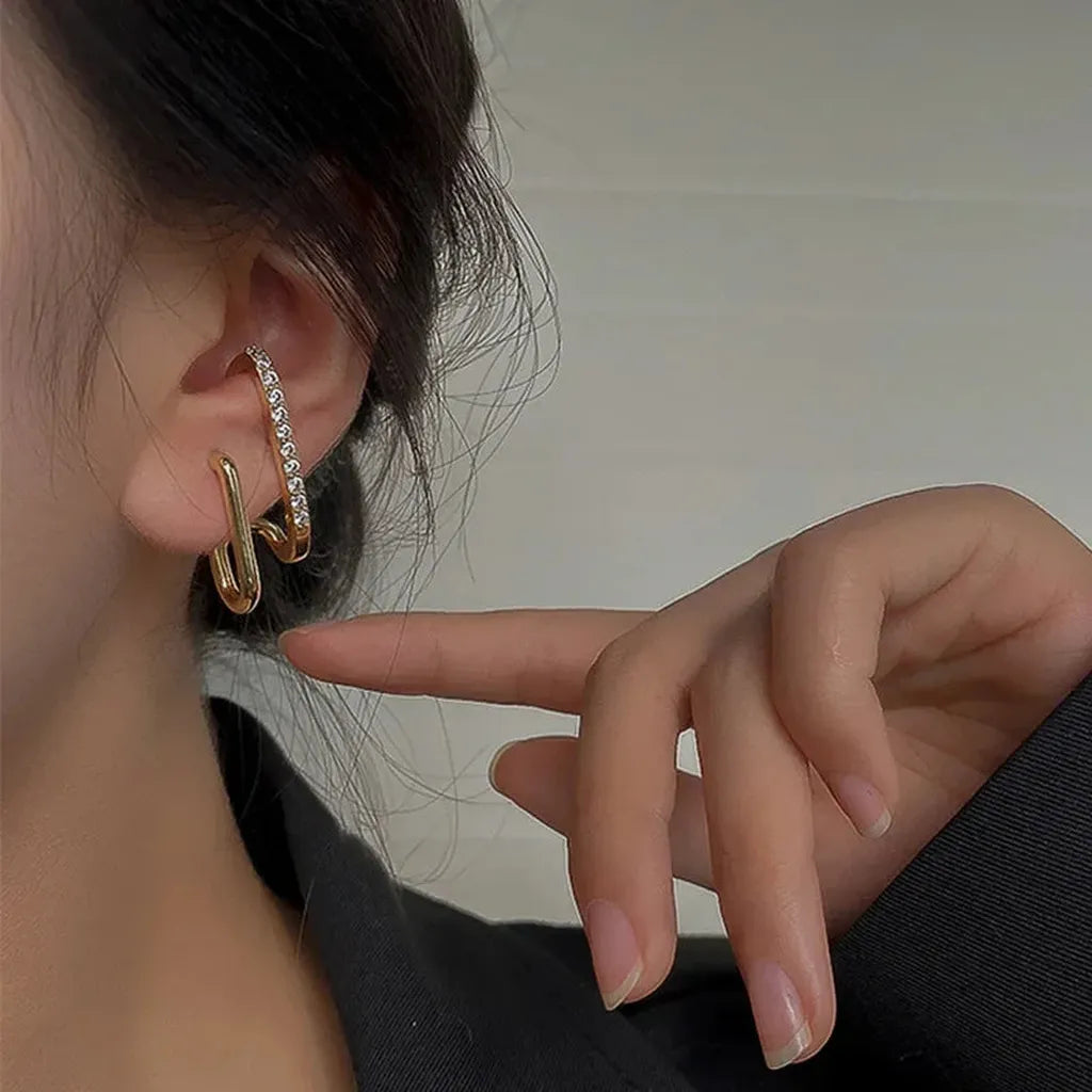 Designer Irregular U-Shaped Earrings-ReesJewels-ReesJewels