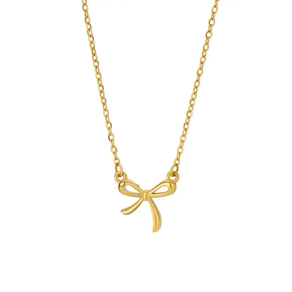Elegant Golden Bowknot Lucky Necklace-ReesJewels-ReesJewels