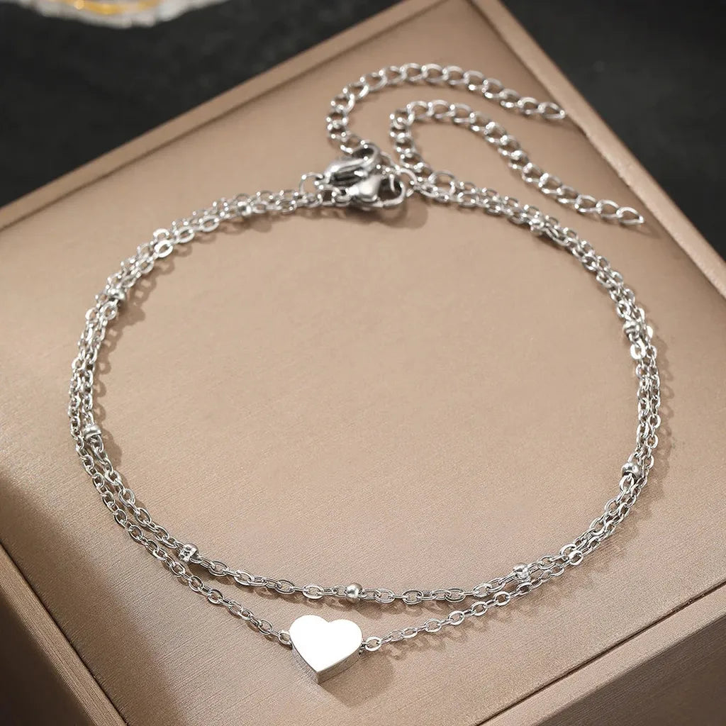Elegant Layered Chain Delicate Anklet-ReesJewels-ReesJewels