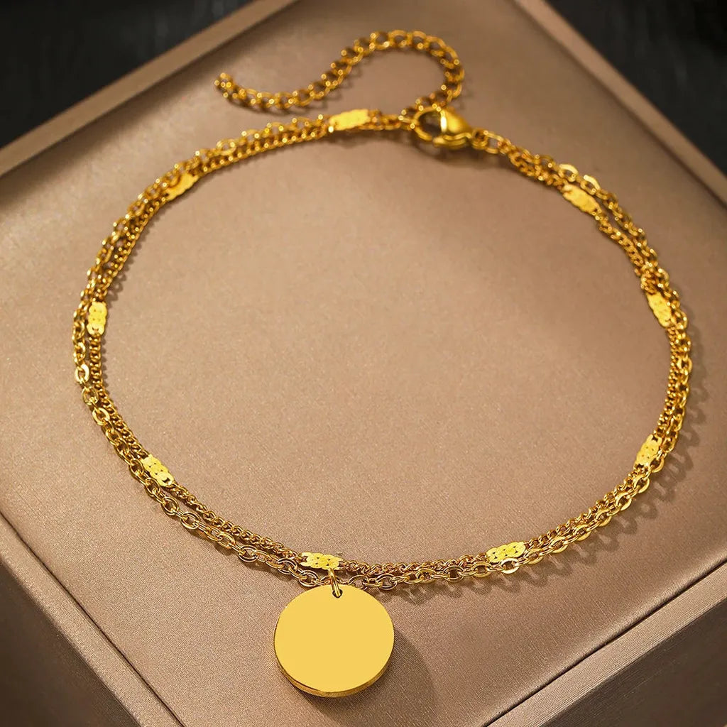 Elegant Layered Chain Delicate Anklet-ReesJewels-ReesJewels