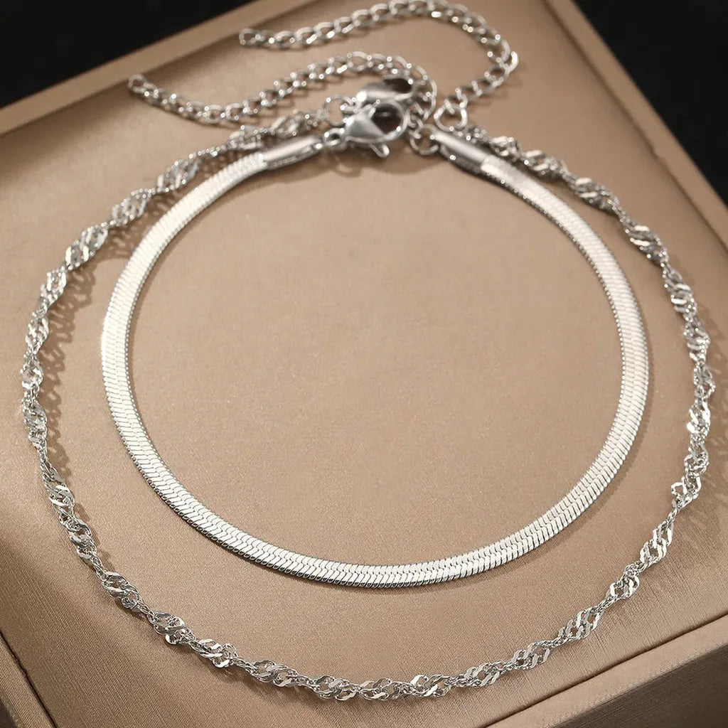 Elegant Layered Chain Delicate Anklet-ReesJewels-ReesJewels