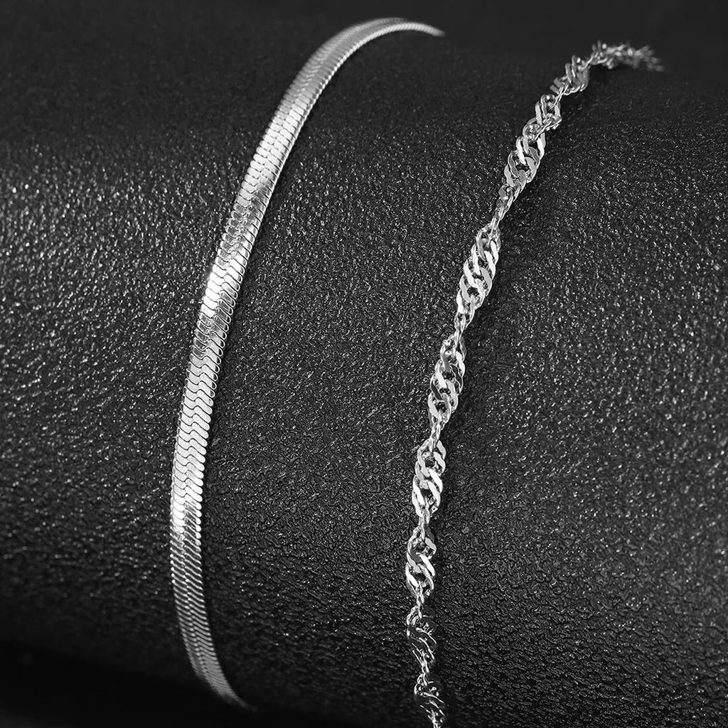 Elegant Layered Chain Delicate Anklet-ReesJewels-ReesJewels