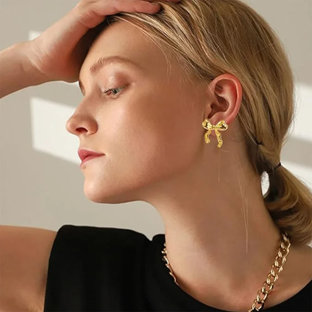 Elegant Vintage Bowknot Stud Earrings-ReesJewels-ReesJewels