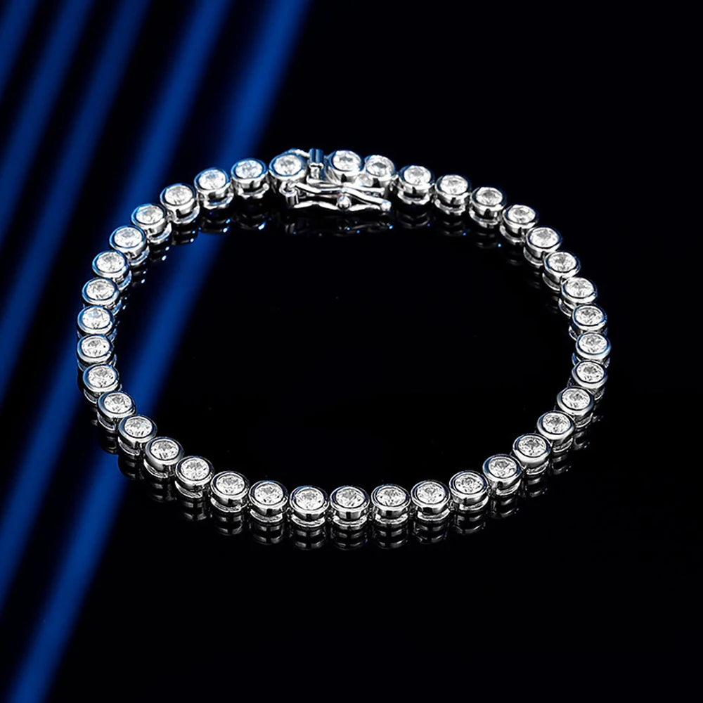 Exquisite Round Moissanite Diamond Tennis Bracelet-Rees Jewels-ReesJewels
