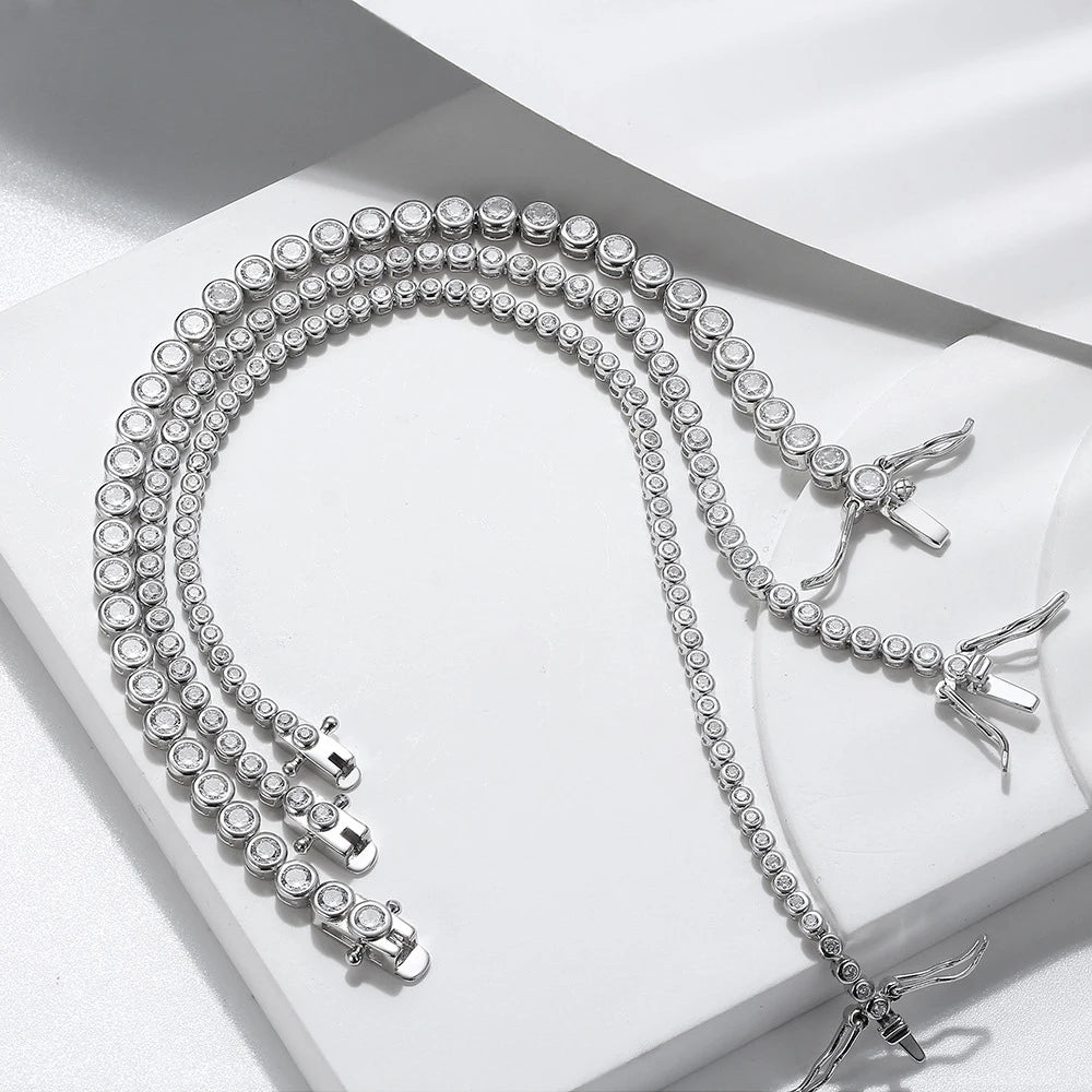 Exquisite Round Moissanite Diamond Tennis Bracelet-Rees Jewels-ReesJewels