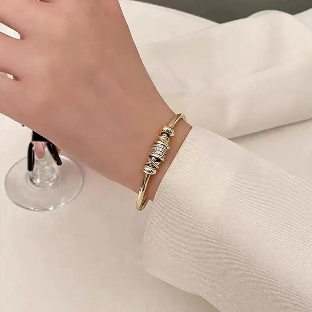 Fashionable Adjustable Cubic Zirconia Cuff Bracelet-ReesJewels-ReesJewels