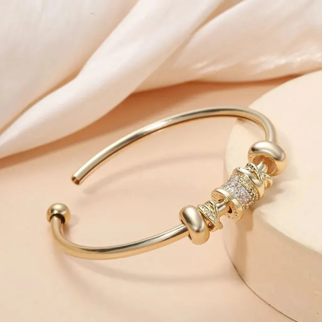 Fashionable Adjustable Cubic Zirconia Cuff Bracelet-ReesJewels-ReesJewels