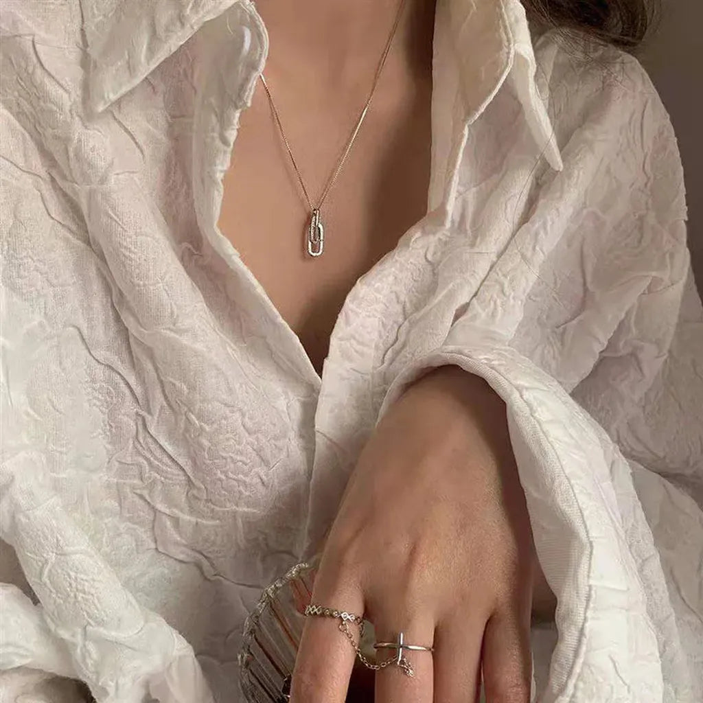 Fashionable Geometric Shape Pendant Chain-My Store-Platinum-ReesJewels