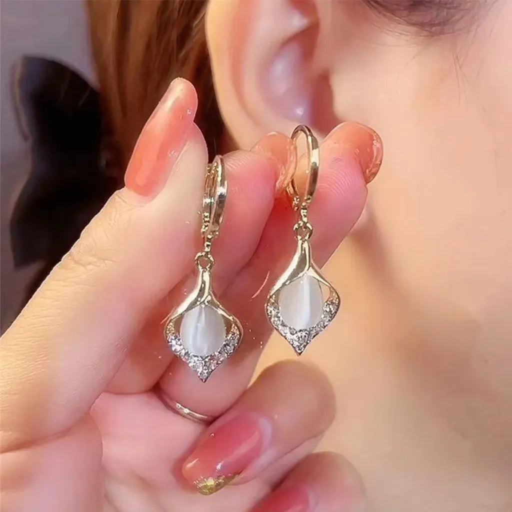 Glamorous Angel Eye Hoop Earrings-ReesJewels-White-ReesJewels