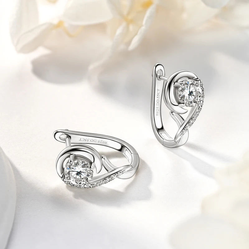 Gorgeous Infinity Moissanite Diamond Hoop Earrings-Rees Jewels-ReesJewels