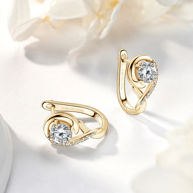 Gorgeous Infinity Moissanite Diamond Hoop Earrings-Rees Jewels-ReesJewels