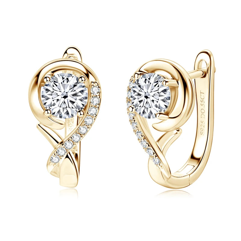 Gorgeous Infinity Moissanite Diamond Hoop Earrings-Rees Jewels-Yellow Gold-ReesJewels