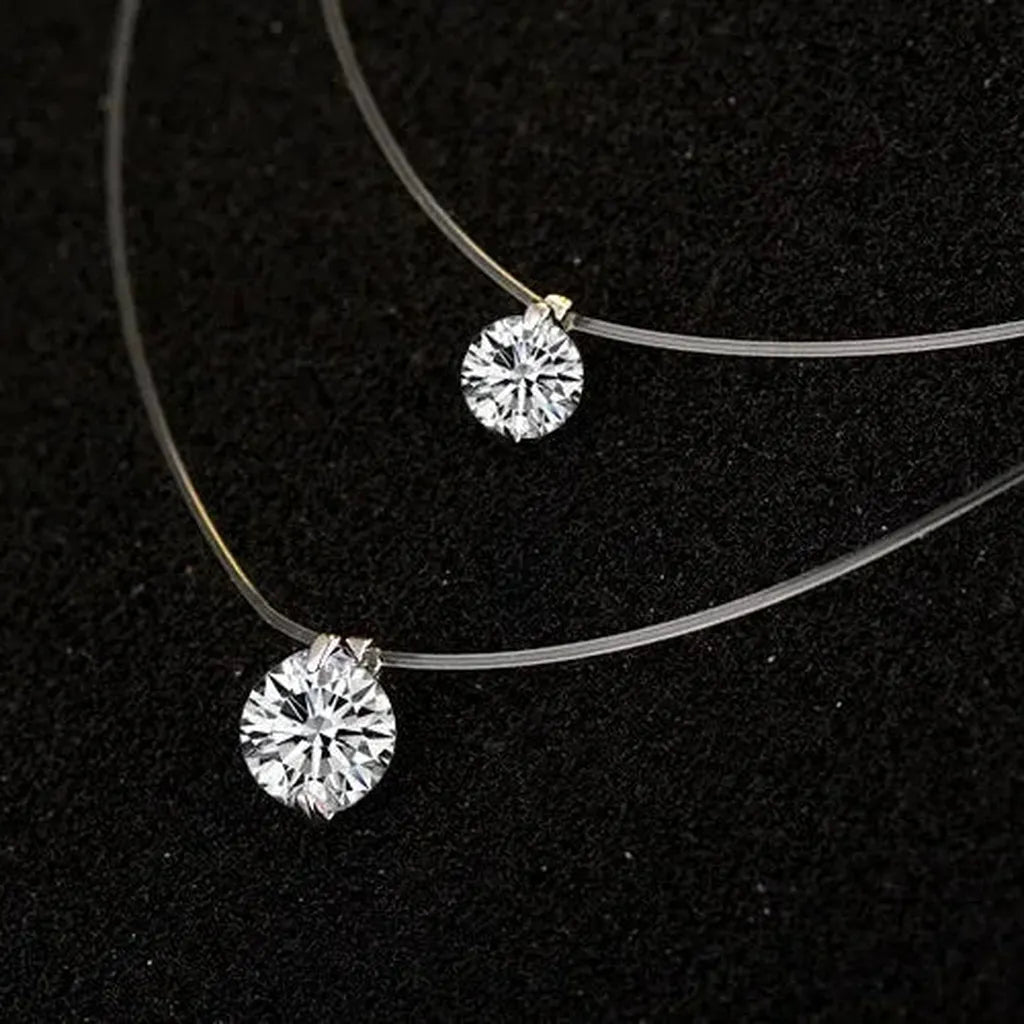 Invisible Chain with Shining Single Zirconia-My Store-White-6 mm-ReesJewels