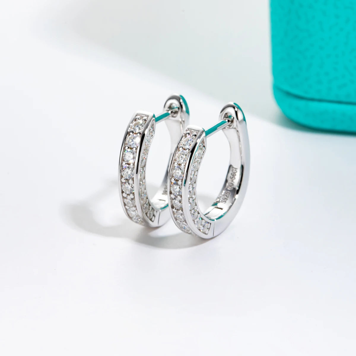 Luxurious Moissanite Diamond Small Hoop Earrings-Rees Jewels-ReesJewels